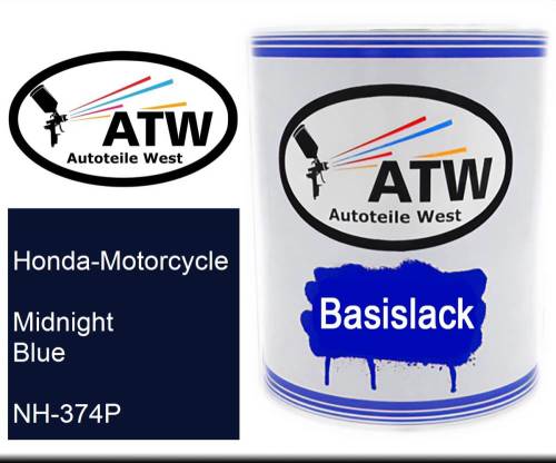 Honda-Motorcycle, Midnight Blue, NH-374P: 1L Lackdose, von ATW Autoteile West.